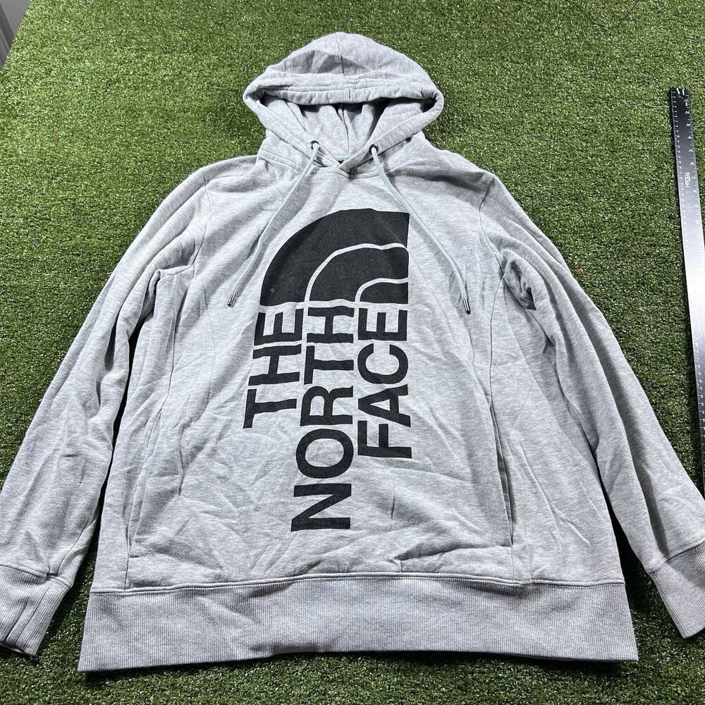 The North Face Women's Large Grey Graphic Logo Pullover Hoodie